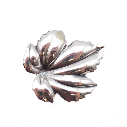 JewelArt 925 Sterling Silver Vintage Maple Leaf Oxidized Pin Brooch