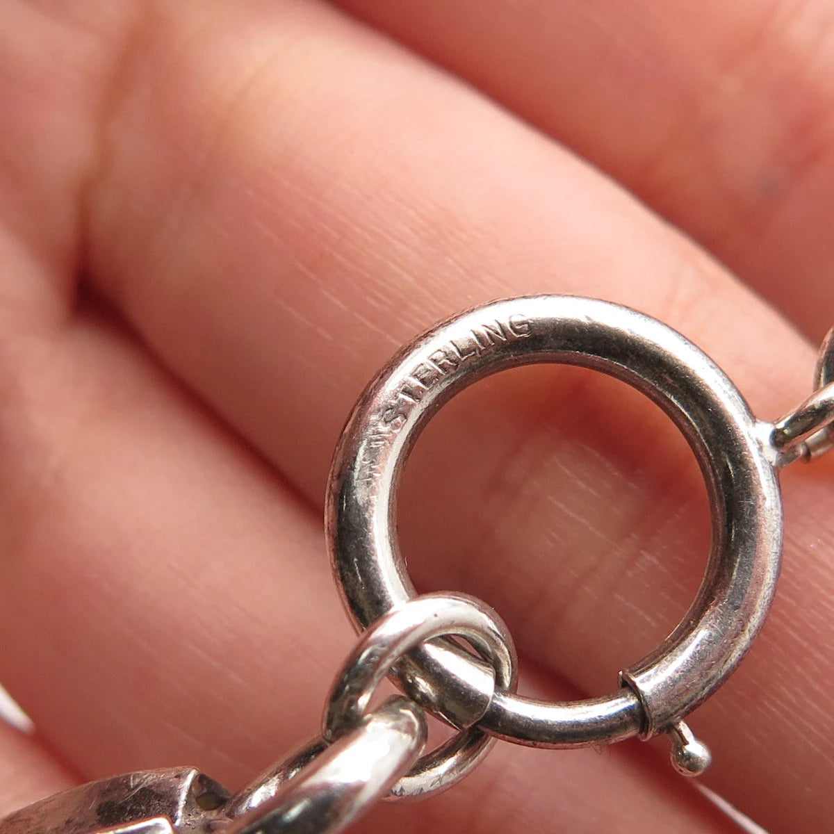 925 Sterling Silver Vintage Napier Heavy Fancy Link Bracelet 7.5"