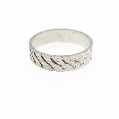 AMRY 925 Sterling Silver Engraved Band Ring Size 8.25