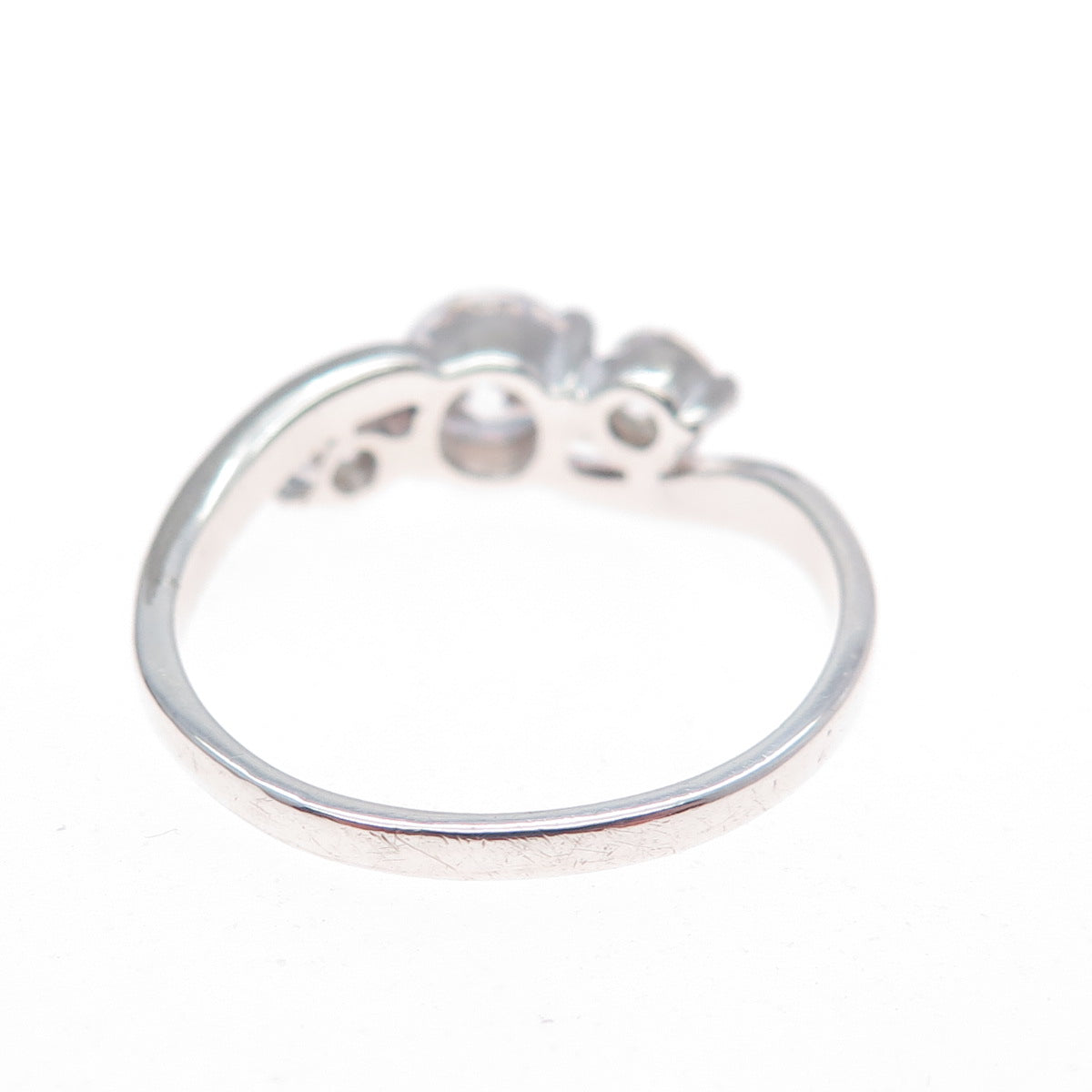 CHARLES WINSTON 925 Sterling Silver Round-Cut C Z Engagement Ring Size 8.25