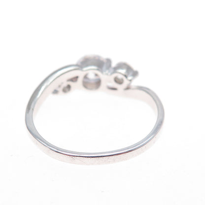 CHARLES WINSTON 925 Sterling Silver Round-Cut C Z Engagement Ring Size 8.25