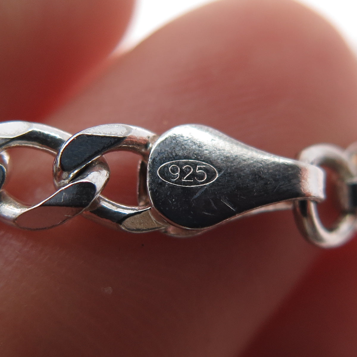 925 Sterling Silver Vintage Italy Figaro Chain Necklace 24"