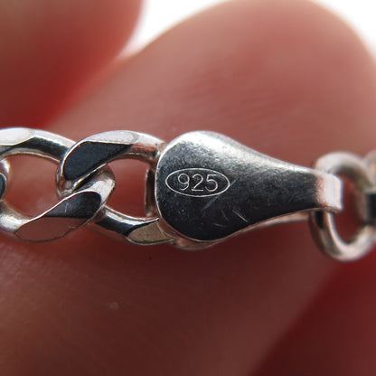 925 Sterling Silver Vintage Italy Figaro Chain Necklace 24"