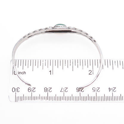 Old Pawn 925 Sterling Silver Vintage Royston Turquoise Adjustable Bracelet 6"