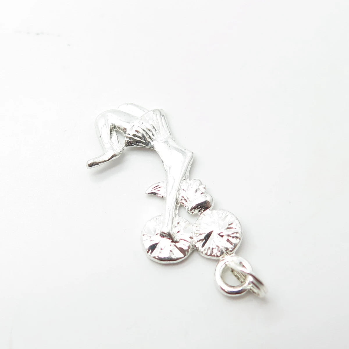 925 Sterling Silver Vintage Cheerleader Handcrafted Pendant