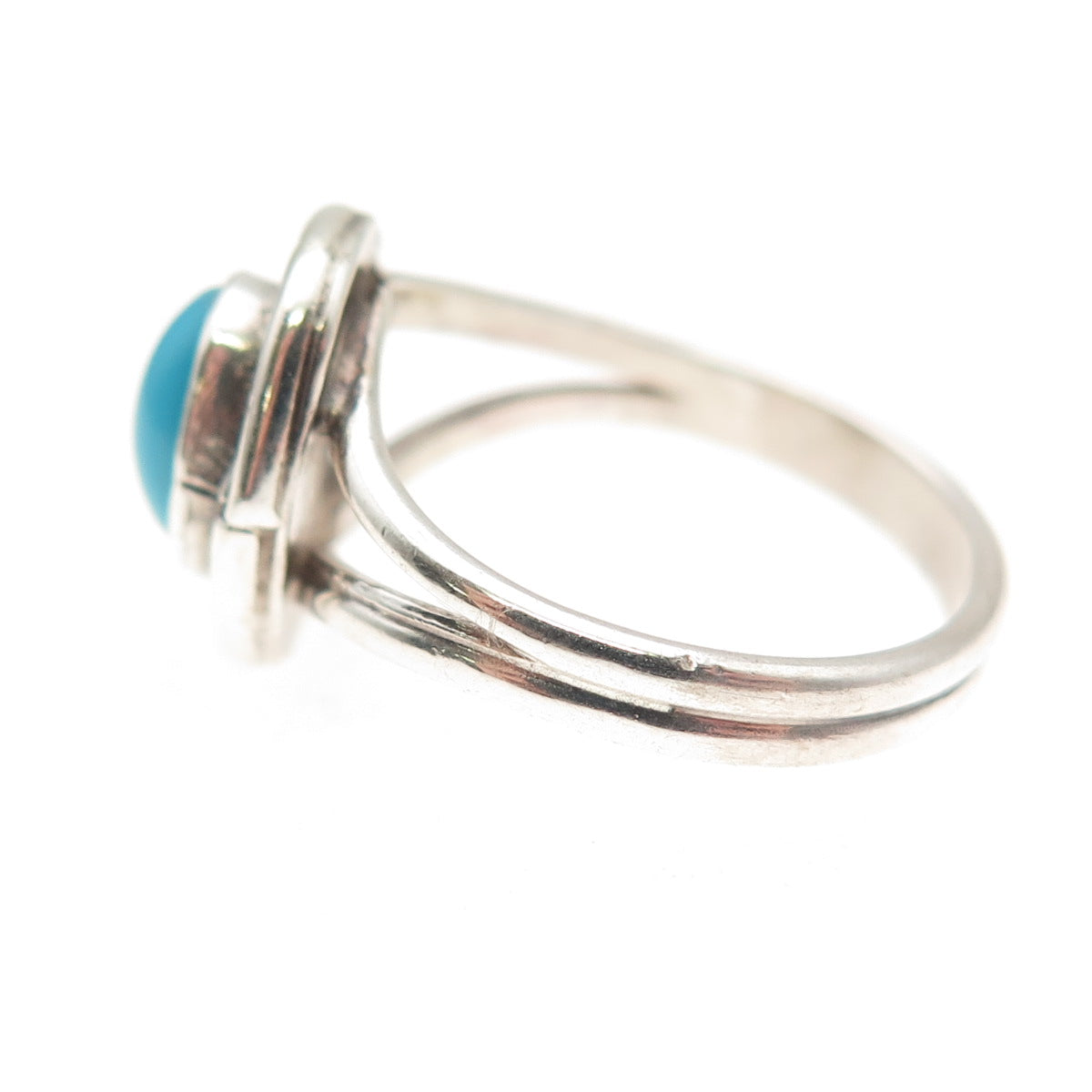 Old Pawn 925 Sterling Silver Vintage Southwestern Turquoise Tribal Ring Size 5