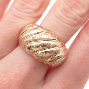 GioIelli Di Valenza 925 Sterling Gold Plated Vintage Italy Modernist Ring Size 8