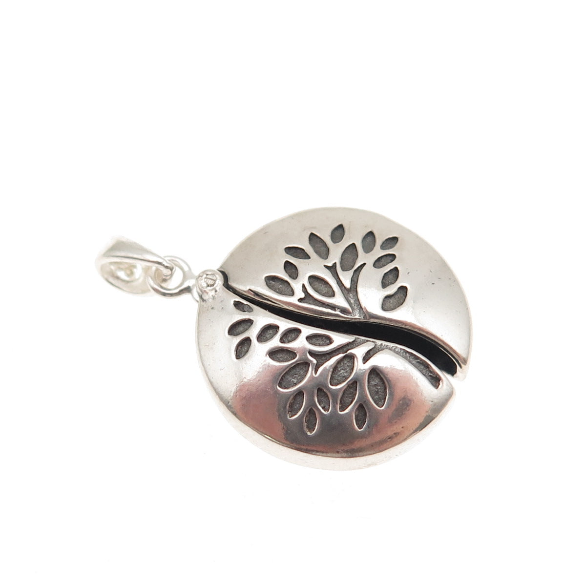 HAN 925 Sterling Vintage Family is Everything Tree of Life Locket Mini Pendant