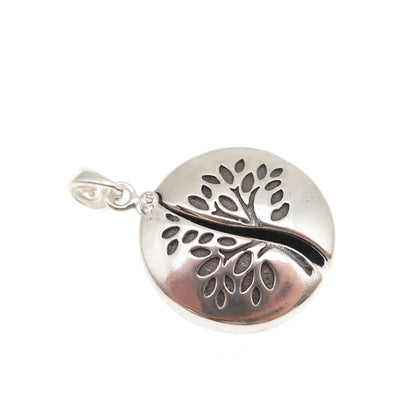 HAN 925 Sterling Vintage Family is Everything Tree of Life Locket Mini Pendant
