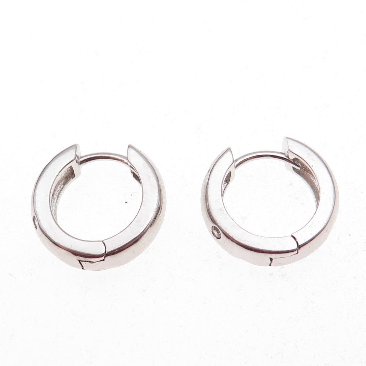 Han 925 Sterling Silver Round-Cut C Z Hoop Earrings