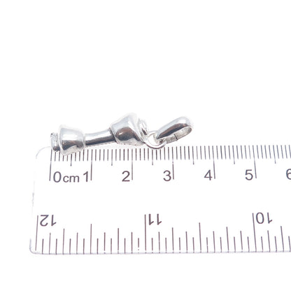 925 Sterling Silver Vintage FAC 1997 Rawhide Bone Charm Pendant