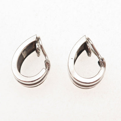 Tiffany & Co. 925 Sterling Vintage 1995 Ribbed Clip On Earrings (removed posts)