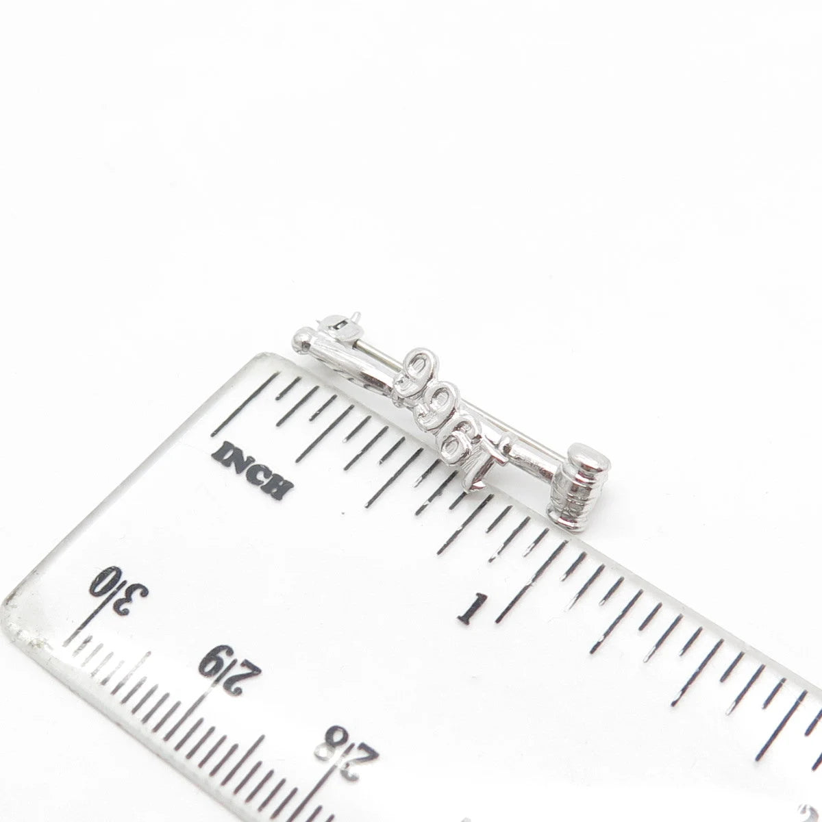 925 Sterling Silver Vintage 1966 "Gavel" Court Mini Pin Brooch