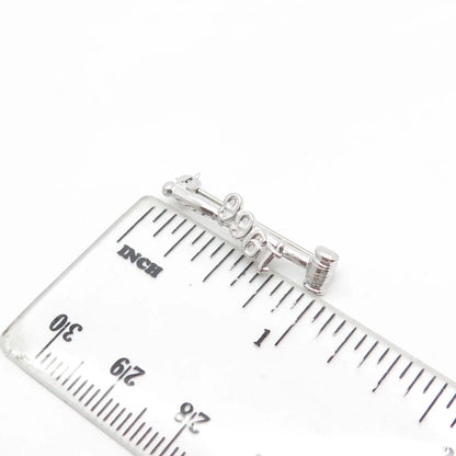 925 Sterling Silver Vintage 1966 "Gavel" Court Mini Pin Brooch