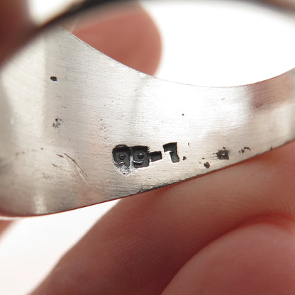 925 Sterling Silver Vintage Mexico Cross Oxidized Signet Ring Size 12