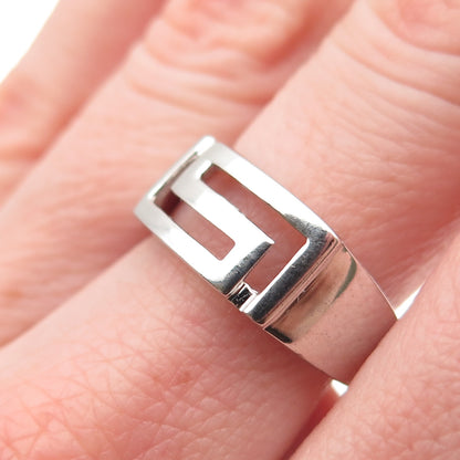 925 Sterling Silver Vintage Maze Ring Size 7.25