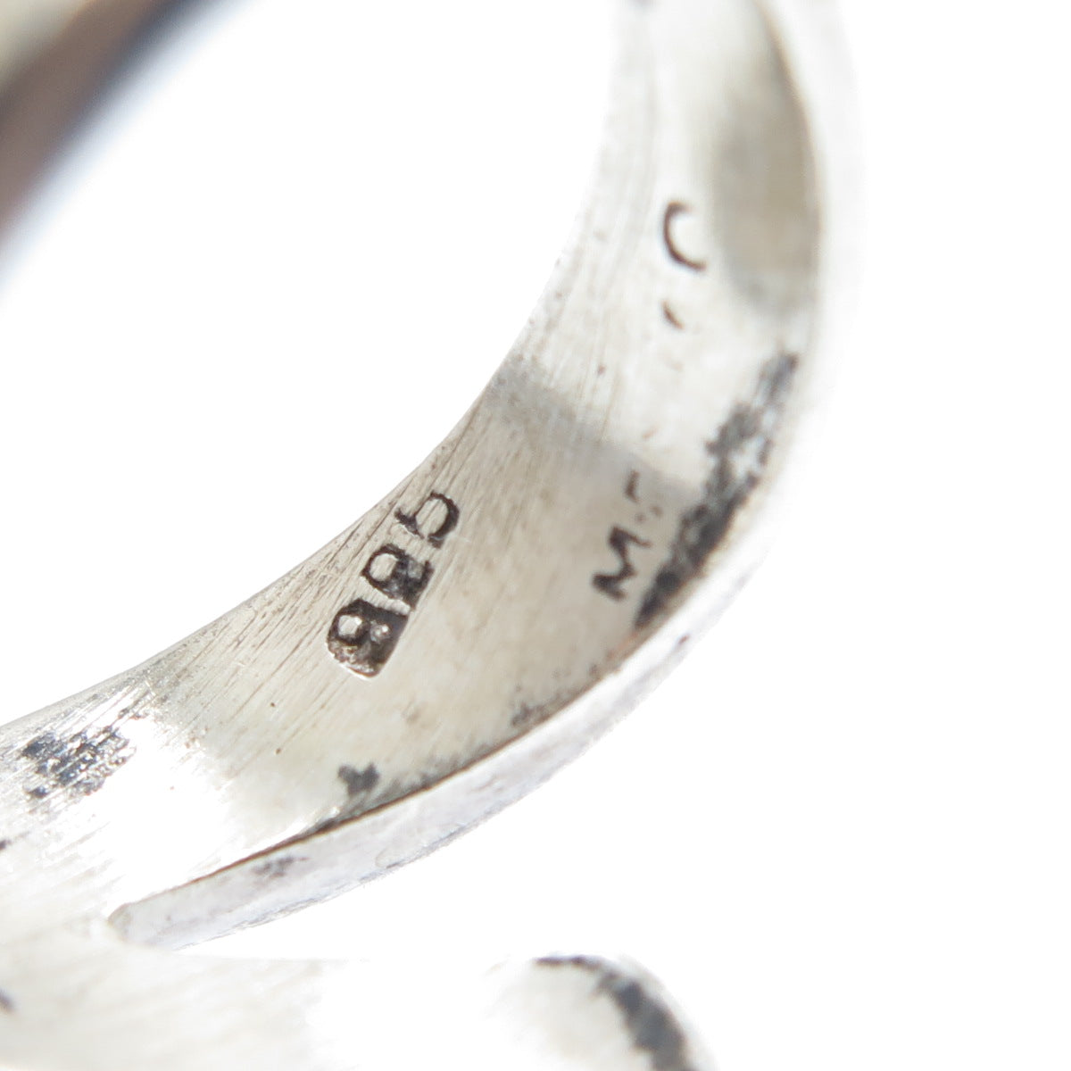 925 Sterling Silver Vintage Mexico Modernist Wavy Ring Size 8.5