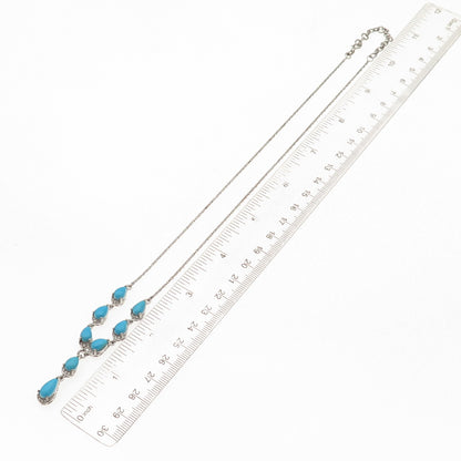 Chuck Clemency 925 Sterling Silver Real Turquoise Singapore Chain Necklace 20"