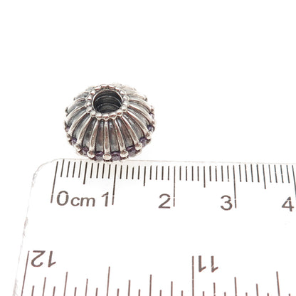 Pandora 925 Sterling Silver Purple C Z Show Stopper Slide Bead Charm