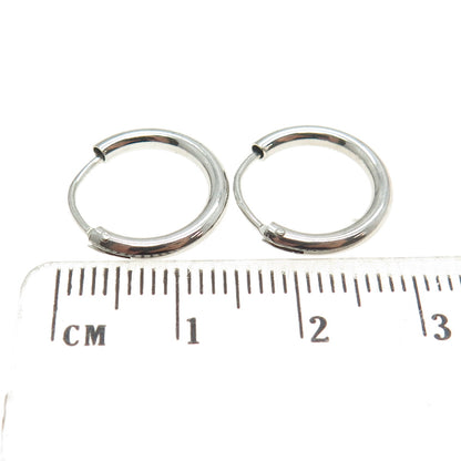 925 Sterling Silver Tube Hoop Earrings