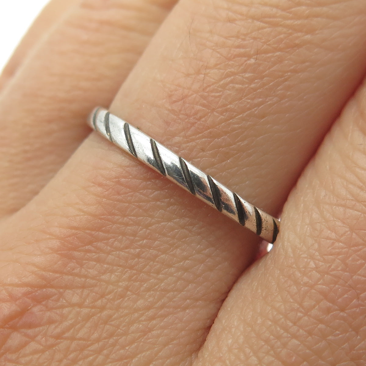 COLEMAN COLE 925 Sterling Silver Vintage Stackable Band Ring Size 10.25