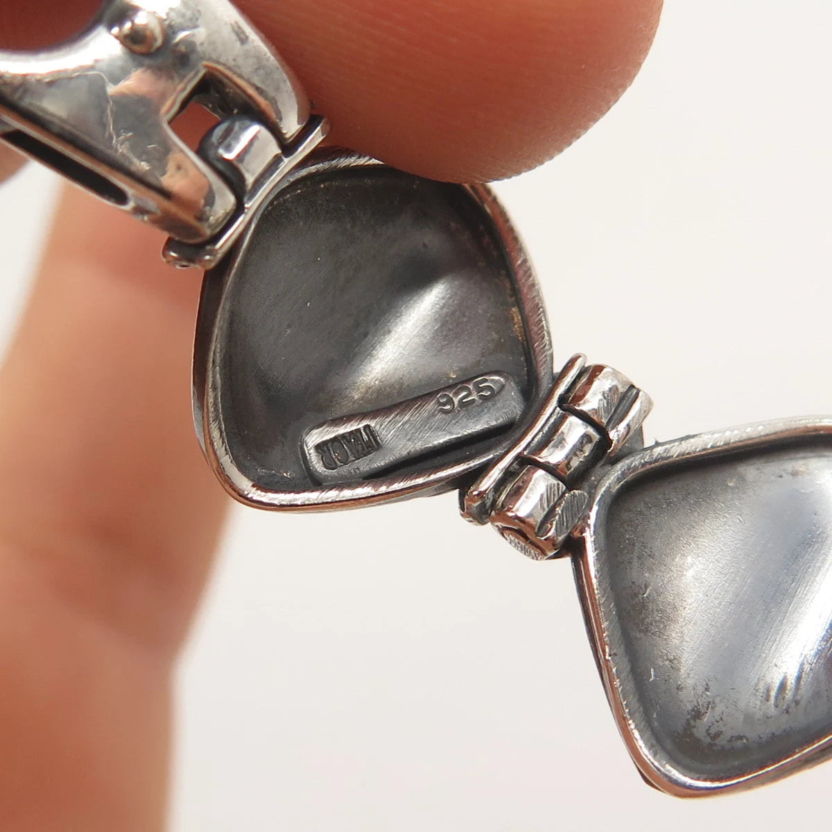 925 Sterling Silver Vintage Itaor Modernist Panel Link Bracelet 7.5"