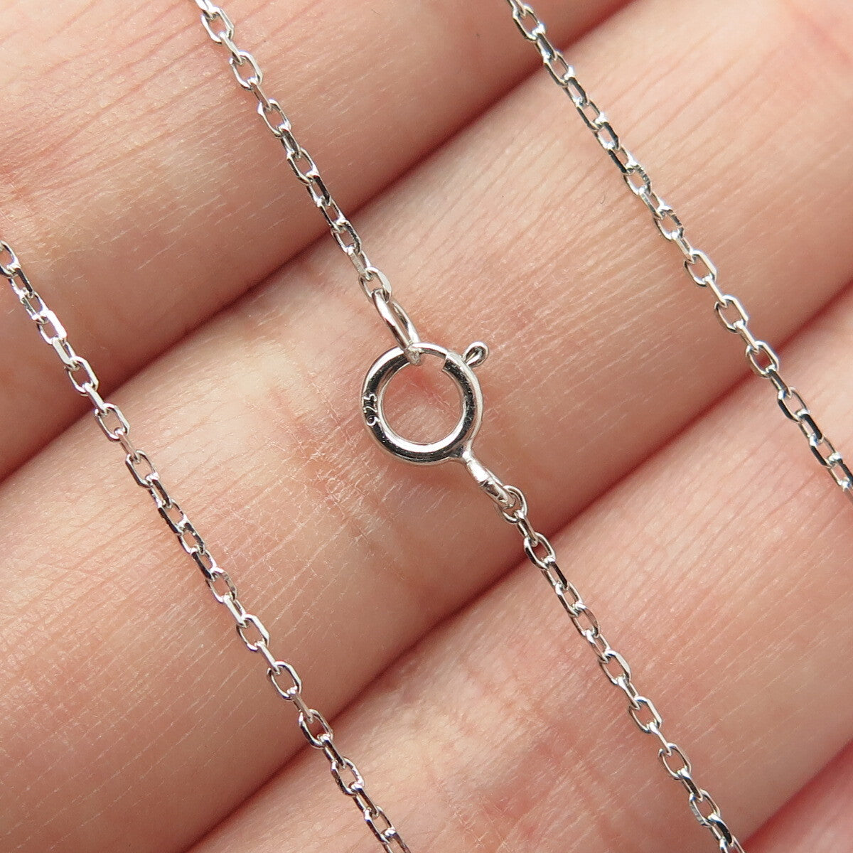 HAN 925 Sterling Silver Multi-C Z Snowflake Cable Chain Necklace 18"