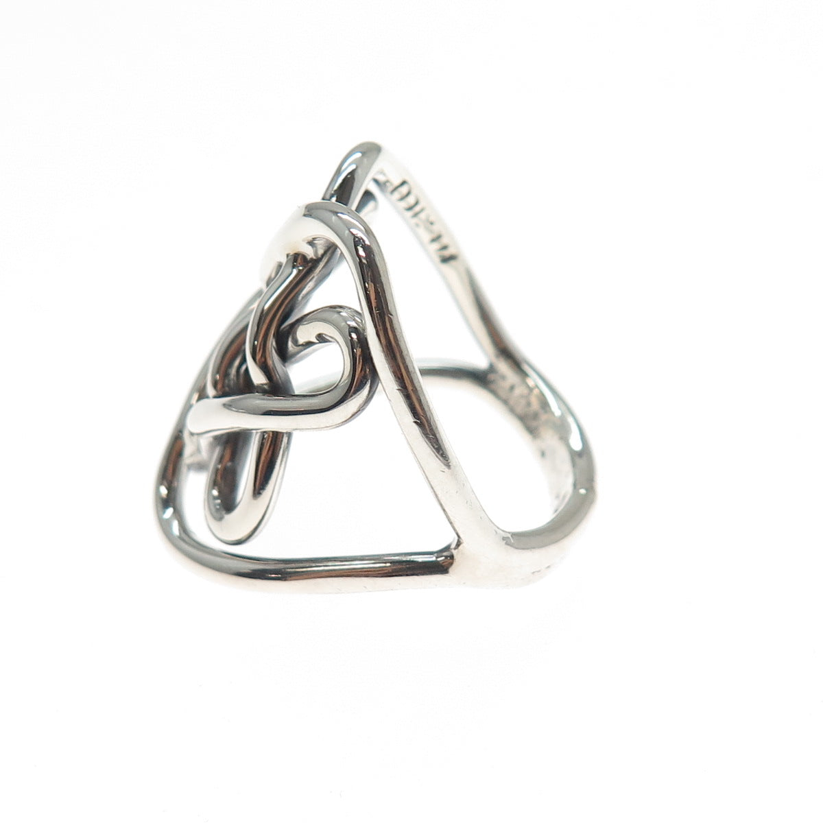 925 Sterling Silver Vintage Mexico Knot Oxidized Ring Size 7.25
