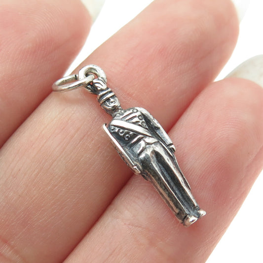 925 Sterling Silver Antique Art Deco Royal Guard 3D Pendant