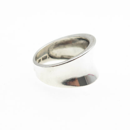 925 Sterling Silver Vintage Modernist Ring Size 7