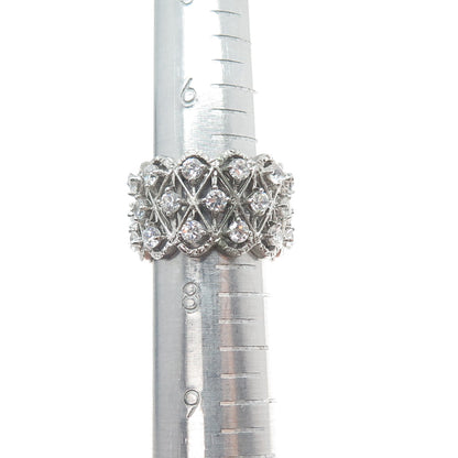 925 Sterling Silver Oval & Round-Cut Canary White C Z Ring Size 7.75