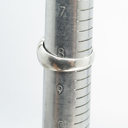 925 Sterling Silver Vintage Ribbed Ring Size 8.5