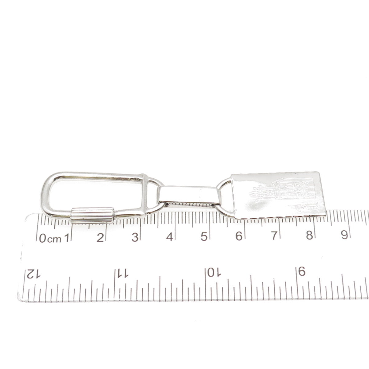 800 Silver Vintage Italy Engraved Chapel Key Fob Ring Holder