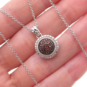 Joseph Schmid 925 Sterling Silver Real Red Diamond Cable Chain Necklace 18"