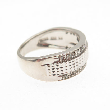 KN Kajal Naina 925 Sterling Silver Real Round-Cut Diamond Ring Size 7.25