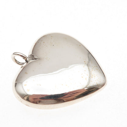 925 Sterling Silver Vintage Mexico Puffy Heart Pendant
