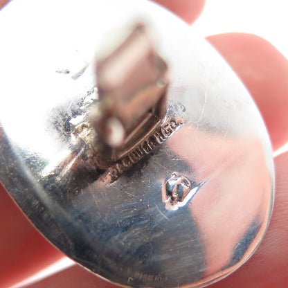 925 Sterling Silver Vintage Mexico Real Jasper Modernist Cufflinks