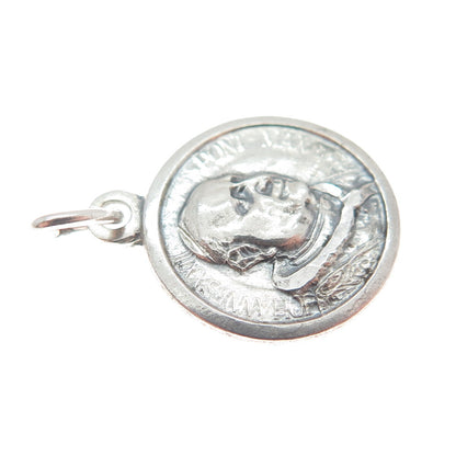 925 Sterling Silver Vintage Pope John XXIII Coin Minimalist Charm Pendant
