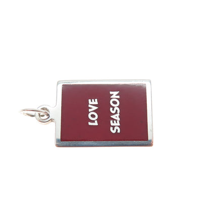 925 Sterling Silver Red Enamel Love Season Minimalist Charm Pendant