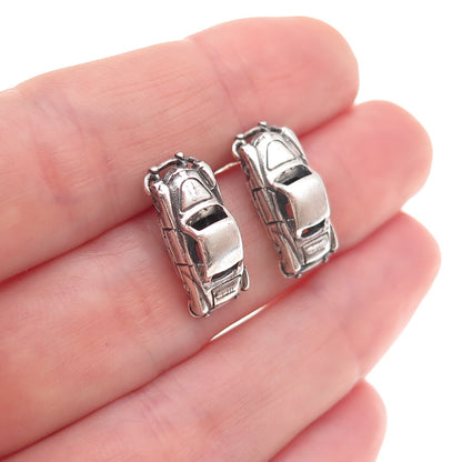 925 Sterling Silver Vintage Retro Car Oxidized Earrings