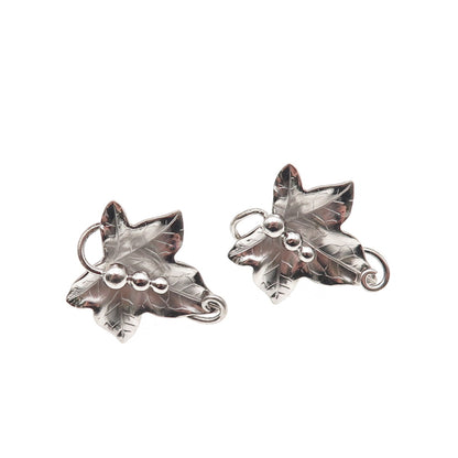 Carl Art 925 Sterling Silver Vintage Floral Screw Back Earrings