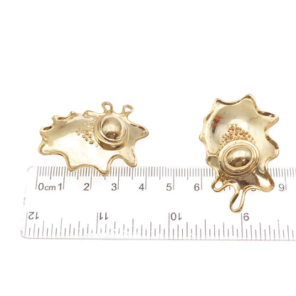 William & Shellie 925 Sterling Gold Plated Vintage Modernist Omega Back Earrings
