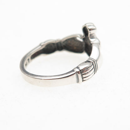 RJ Graziano 925 Sterling Silver Vintage Irish Claddagh Ring Size 7.25
