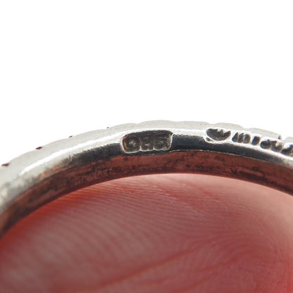 VERSANI 925 Sterling Silver Vintage Stackable Ribbed Band Ring Size 8.25