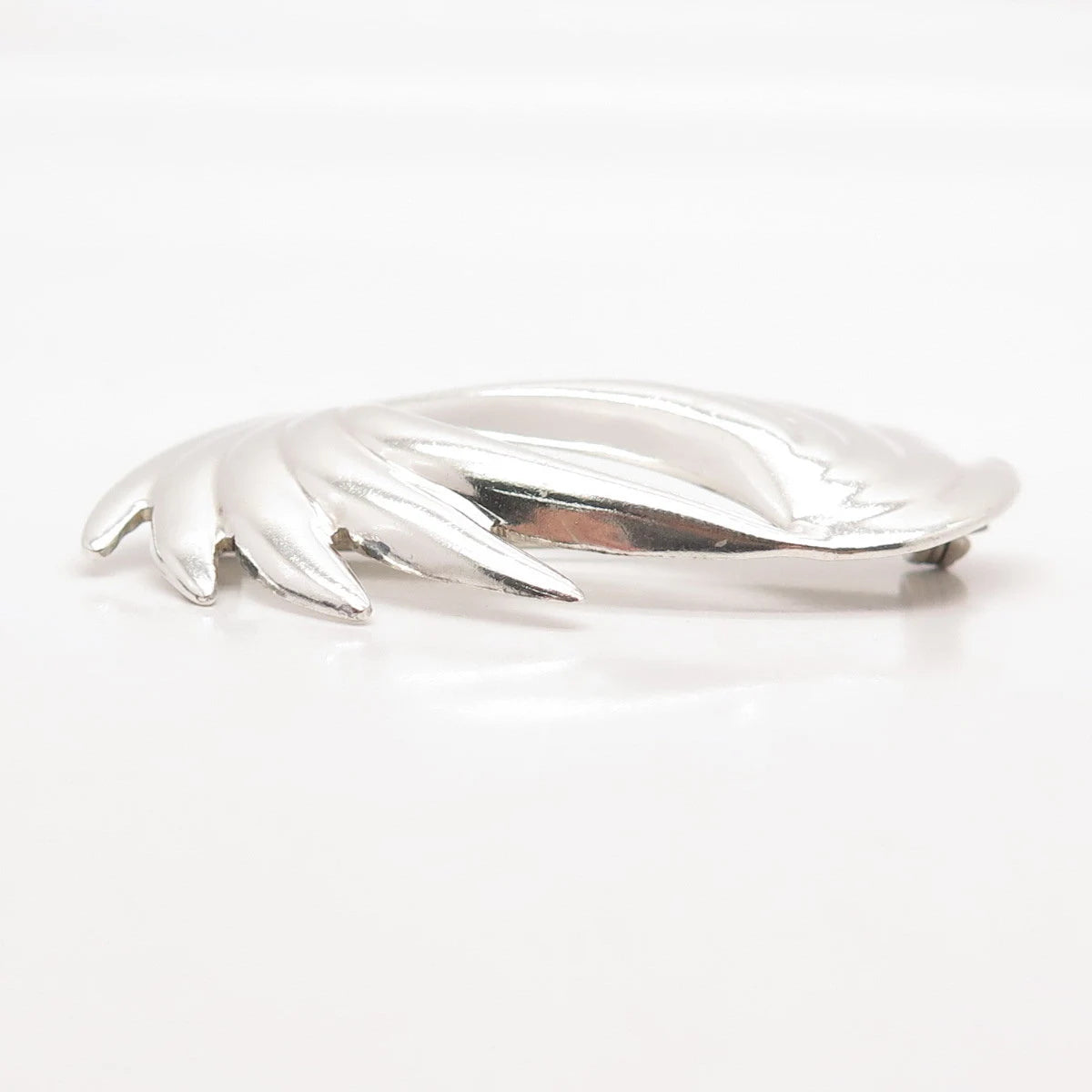 925 Sterling Silver Vintage Modernist Ribbed Pin Brooch