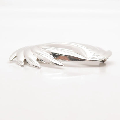 925 Sterling Silver Vintage Modernist Ribbed Pin Brooch