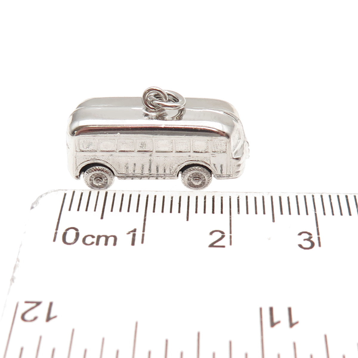 925 Sterling Silver Vintage Volkswagen Bus Movable 3D Mini Charm Pendant