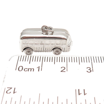 925 Sterling Silver Vintage Volkswagen Bus Movable 3D Mini Charm Pendant