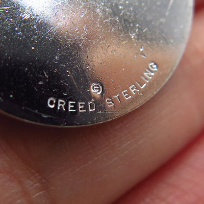 925 Sterling Silver Vintage Creed "Bride & Maid" Religious Round Pendant