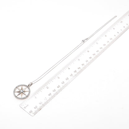 SYLVIA TOLEDANO Sterling Silver 2-Tone C Z North Star Cable Chain Necklace 18"